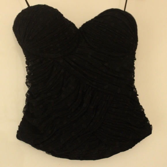 Strapless Gathered Eyelet Lace Bustier - Picture 1 of 6